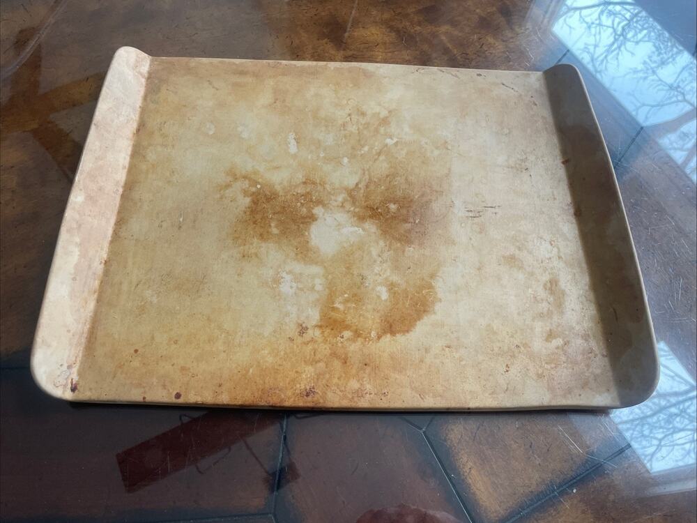 Pampered Chef Cookie Sheet Pan 5112 Stone Bar 15x13 Stoneware retired Rectangle